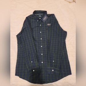Chaps Nen's Dress shirt | Green and Blue | Size M | NWT